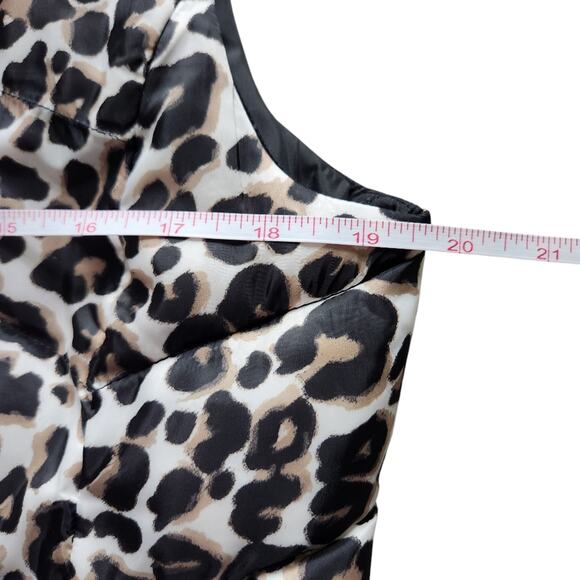 LOFT leopard print puffer vest size S - Picture 8 of 10